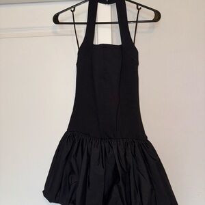 Good Luck Gem Black Backless Dress